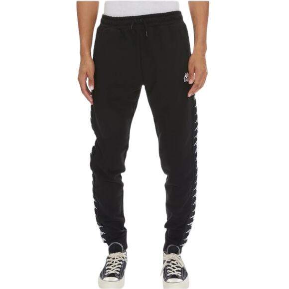 KAPPA Black Brushed Fleece Elastic‎ Waist Zipper Side Pockets Size Small - Picture 1 of 11